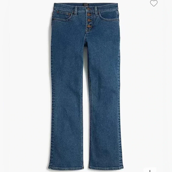 J Crew Jeans Flare Cropped Midrise All Day Stretch Denim Blue NWT Size 26 - Picture 4 of 12